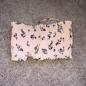 light pink strapless bathing suit top